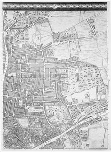 Um mapa de Shoreditch e Whitechapel, Londres, 1746